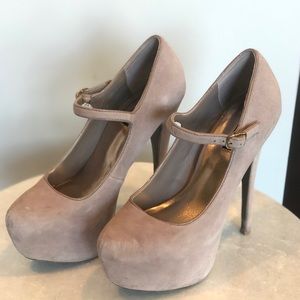 Shoemint Suede Platform Pumps Blush Pink Size 8
